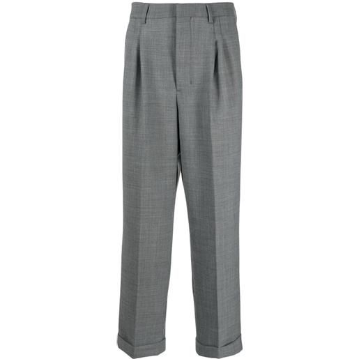 AMI Paris pantaloni sartoriali affusolati crop - grigio