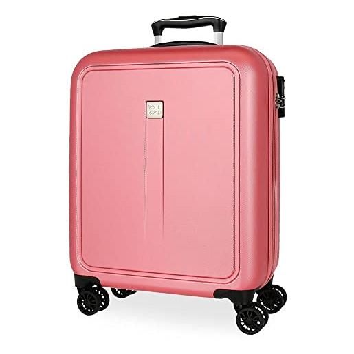 Roll road cambogia valigia da cabina rosa 40 x 55 x 20 cm rigida abs chiusura a combinazione laterale 37 l 3,08 kg 4 ruote doppie equipaggiamento a mano