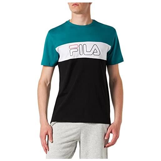 Fila logo stamford blocked t-shirt, alexandrite-black-bright white, xl uomo