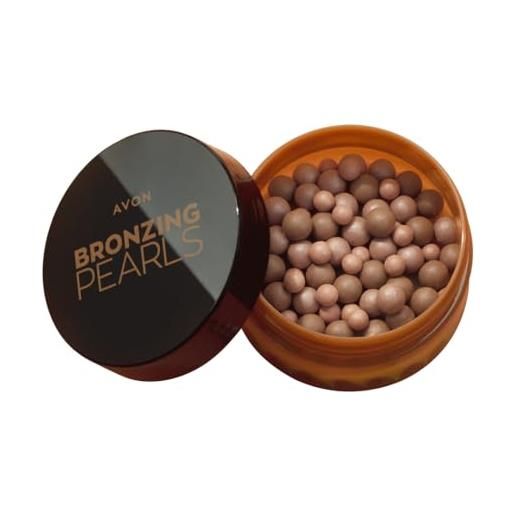 Avon perle di cipria bronzing pearls colore caldo 28g bronzo glow nuova serie scatola più grande