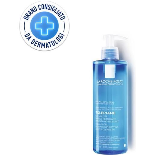 Toleriane la roche-posay Toleriane gel detergente schiumogeno a doppia azione 400 ml schiumogeno quotidiano, per pelle sensibile e ultra detergente