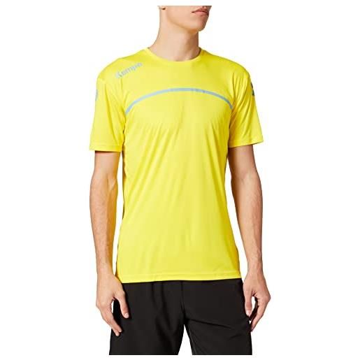 Kempa emotion 2.0 poly shirt, maglietta uomo, giallo limone/blu, l