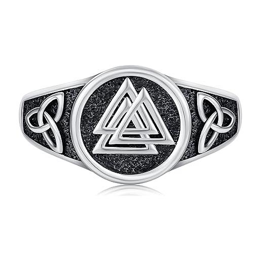 CHENGHONG anello vichingo da uomo in argento 925 anelli regolabili gioielli vichinghi celtici runa amuleto gioielli regalo di compleanno per uomini. . , argento sterling