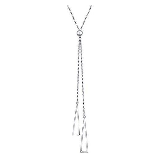 Flyow dainty lariat, collana con ciondolo in argento sterling 925 regolabile a forma di y, lunga 76,2 cm, regalo di natale per donne e ragazze
