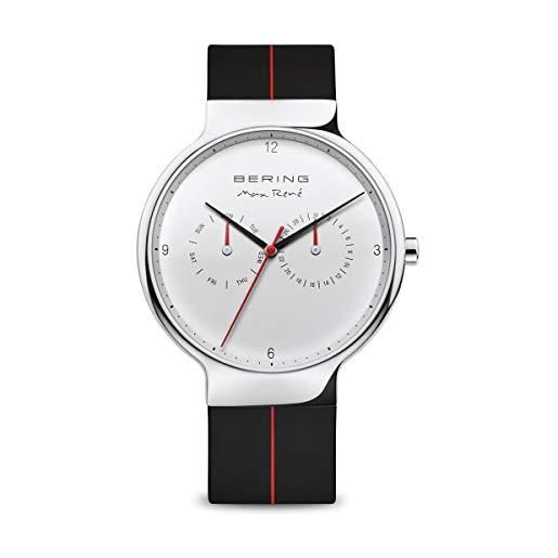 BERING collezione max renã orologio analogico al quarzo da polso uomo, con cinturino in silicone e vetro zaffiro