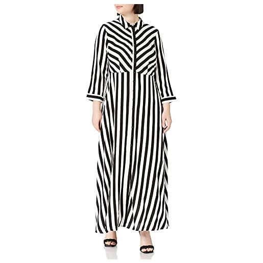 YAS YASsavanna long shirt dress-noos s. Vestito, nero/strisce: w white stripes, l donna