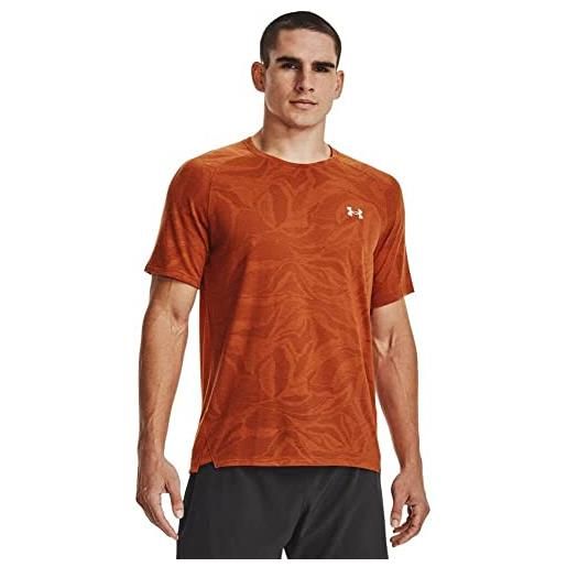 Under Armour maglietta da uomo ua streaker jacquard maniche corte, colore: arancione, s