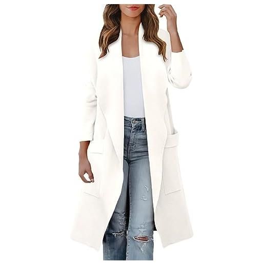 FNKDOR 2023 nuovo giacca invernale da donna trench lungo cappotto di lana cappotto cardigan autunno primavera giacca giacca antivento, verde, s