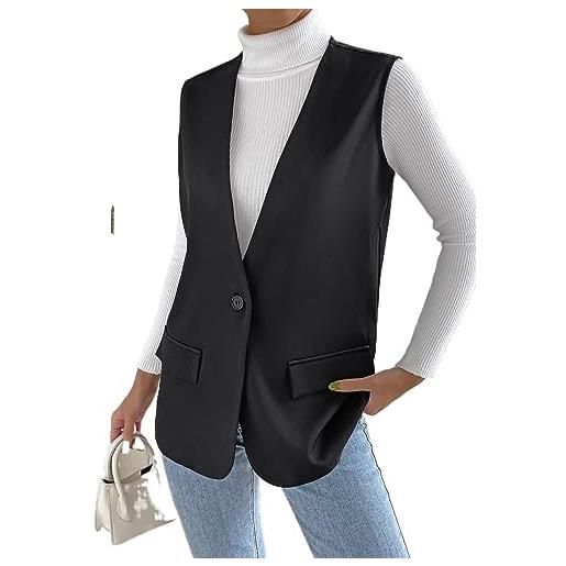 EELLEO women's office blazers solid open front vest long blazer sleeveless elegant outfits for work