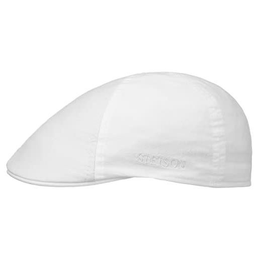 Stetson texas coppola in cotone uomo - berretto piatto cappello cotton cap con visiera primavera/estate - m (56-57 cm) bianco