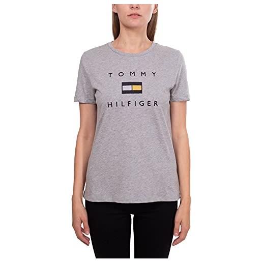 Tommy Hilfiger - t-shirt donna con bandiera in lurex - taglia m