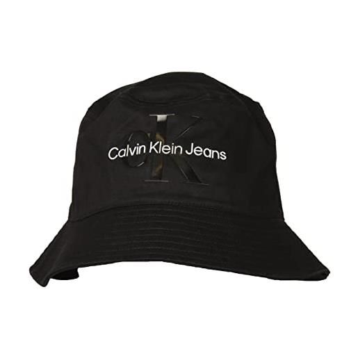Calvin Klein monogram bucket hat k60k610715 cappelli, nero (fashion black), os donna