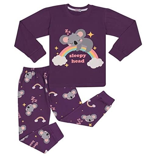 A2Z 4 Kids ragazze pigiama bambini 2 pezzo set koala stampare tuta da salotto - pjs 214 koala purple_2-3