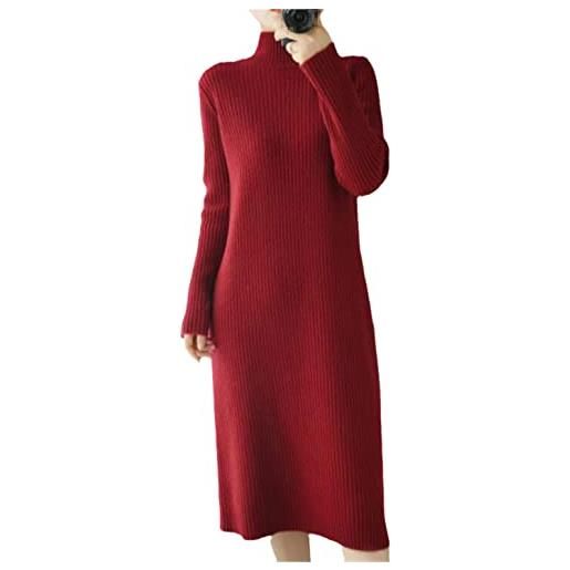 keusyoi casual maxi abito maglione per le donne inverno abito allentato donna abiti lunghi lavorati a maglia moda abito aderente bianco, rosso, l