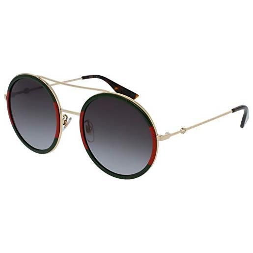 Gucci gg0061s 003 occhiali da sole, oro (gold/green), 56 donna