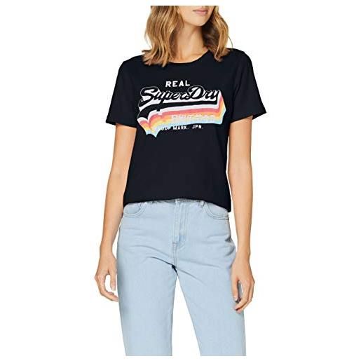 Superdry vl ns tee t-shirt, eclipse navy, s (taglia produttore: 10) donna