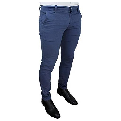 Battistini Mapo Jeans pantalone uomo c. Battistini jeans blu chiaro sartoriale slim fit aderente invernale casual (48)