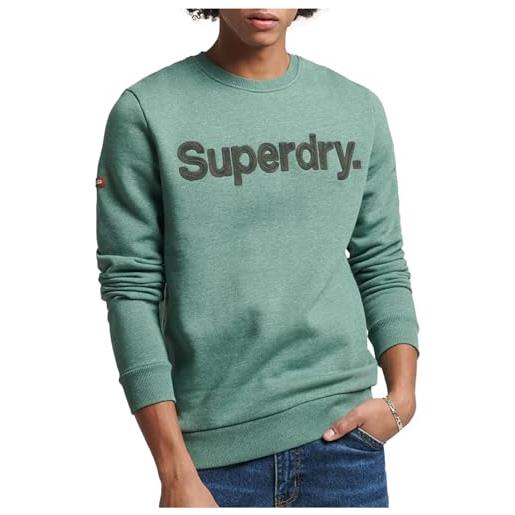 Superdry felpa maglia di tuta, portland green grit, l uomo