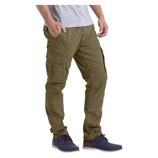 westAce pantaloni da lavoro cargo da uomo, vestibilità regolare, in cotone, casual, per attività all'aperto, durevoli, da combattimento, marina militare, w42 / l32