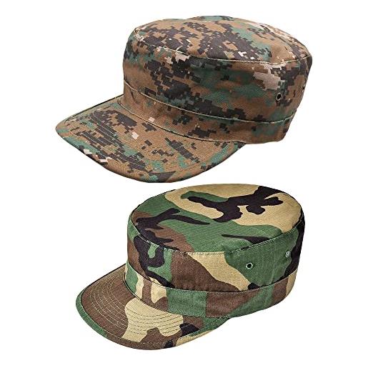 CHERISH 2 pz unisex cappello dell'esercito piatto top cap regolabile camo cadetto cap flat top baseball cap, giungla digitale + giungla, etichettalia unica