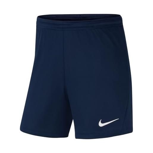 Nike w nk dry park ii short nb k - pantaloncini sportivi da donna, donna, pantaloncini, bv6860, navy/bianco, m
