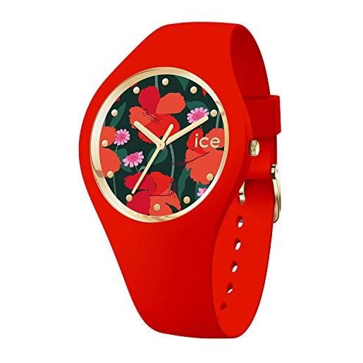 Ice-watch ice flower floral passion orologio rosso da donna con cinturino in silicone, 017576 (small)
