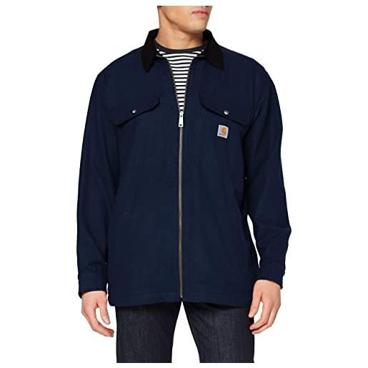 Carhartt giacca-camicia con chiusura a zip uomo, blu (crepuscolo), xl