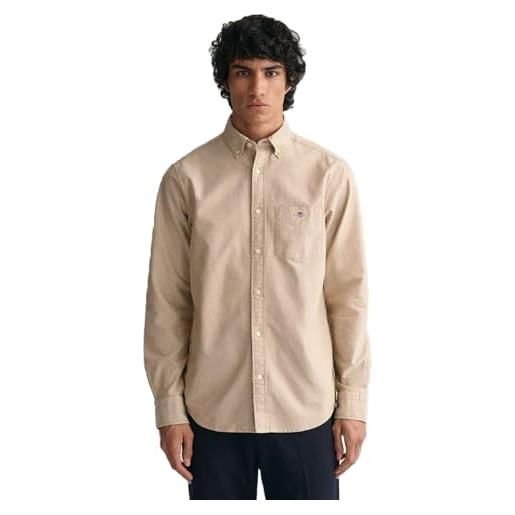 GANT reg oxford-maglietta camicia, marrone legno, xxxl uomo