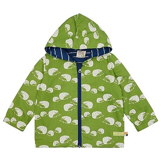 loud + proud giacca impermeabile certificata gots mezze stagioni, verde erba, 86/92 cm unisex-bimbi 0-24