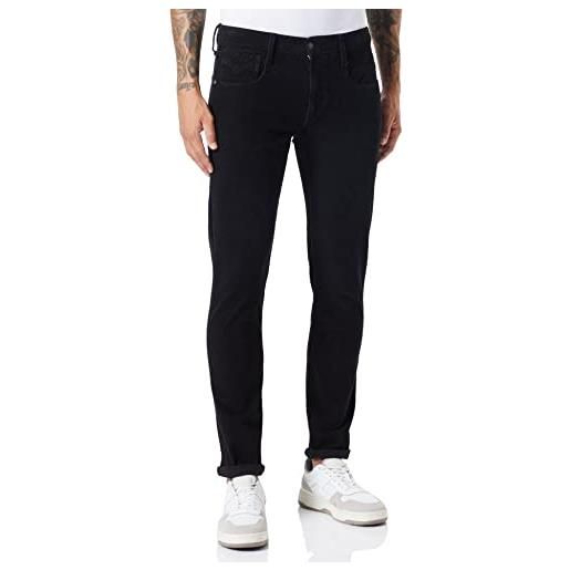 REPLAY m914y anbass garment dyed jeans, black 098, 34w / 34l uomo