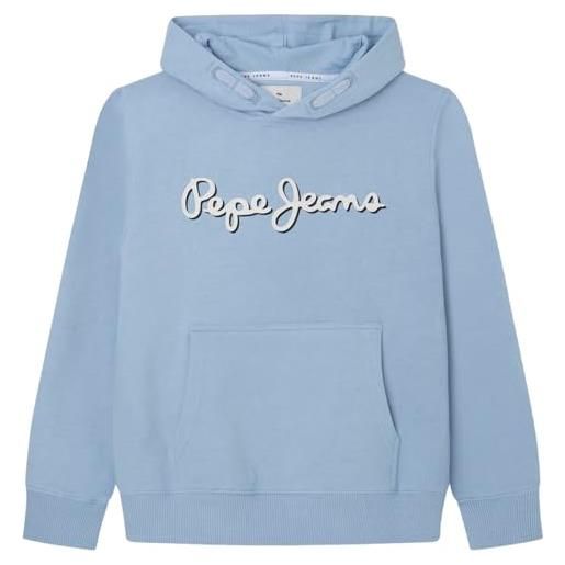 Pepe Jeans nolan hoodie, felpa con cappuccio bambini e ragazzi, bianco (off white), 14 anni