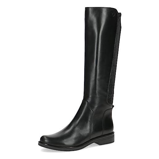 CAPRICE stivali da donna alti con tacco con cerniera eleganti, nero (black comb), 40 eu