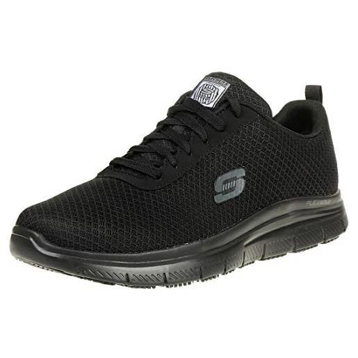 Skechers flex advantage - bendon sr, scarpe da ginnastica uomo, nero schwarz black mesh water stain repellent treatment blk, 48.5 eu