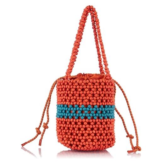 ZITHA sacchetto di perline, borsa a tracolla donna, arancione multicolore, einheitsgröße