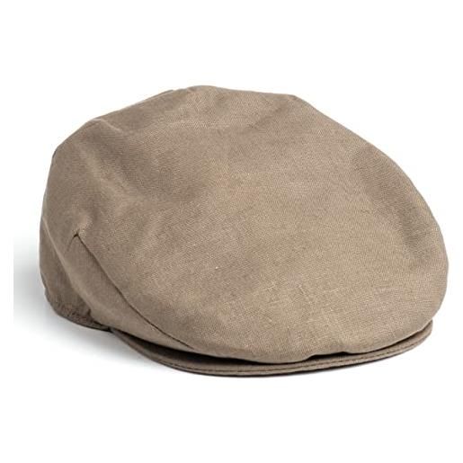 Hanna Hats berretto irlandese vintage in lino da uomo (cachi, m)