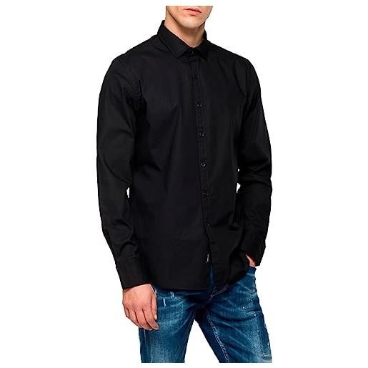 Replay maglia da uomo a maniche lunghe con elasticità, nera (black 098), l