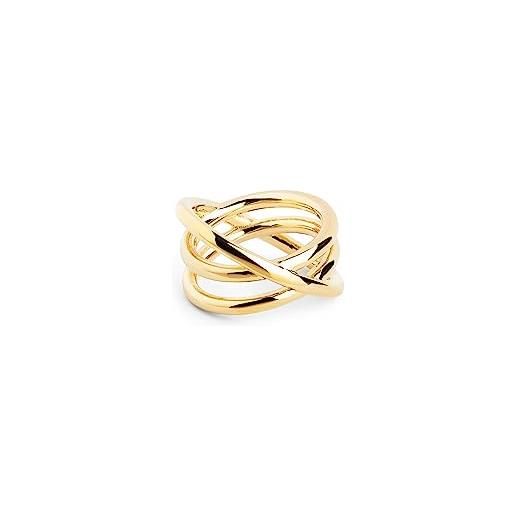 SINGULARU - anello trinity - anello in ottone placcato oro 18 kt - gioielli da donna - made in europe - misura 50-60 - varie misure e finiture - misura 20