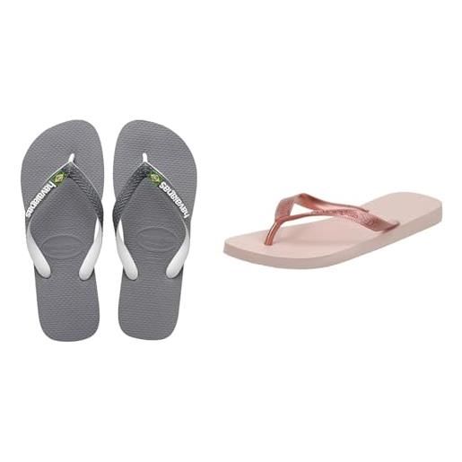 Havaianas infradito grigio 37/38 eu + infradito rosa 37/38 eu