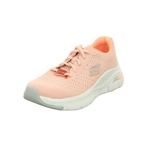 Skechers 149722 pkcl, sneaker donna, rosa mesh corallo grigio chiaro trim, 36 eu