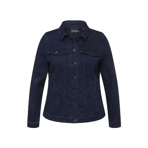 Ulla popken, giacca di jeans da donna, taglie forti, blu denim, 66