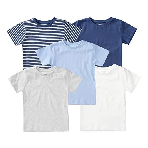 Staccato t-shirt da bambino, confezione da 5 pezzi, colori assortiti, bianco, 104-110 cm