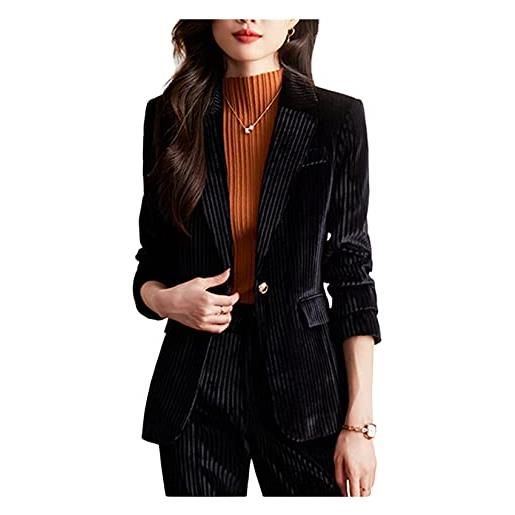 YonYeHong blazer per giacca da donna in velluto femminile con blazer per un ufficio per un ufficio