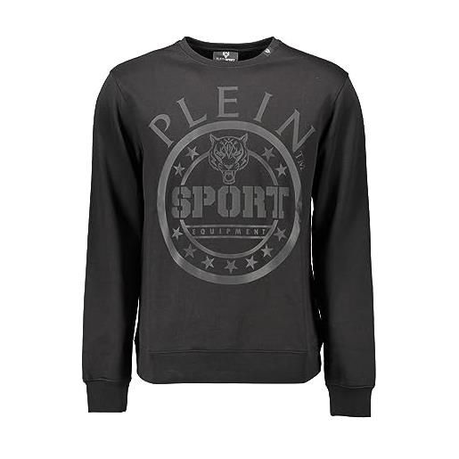 Philipp Plein sport maglione nero con logo rotondo, nero, xl