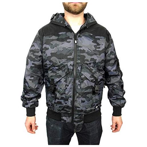 Location Clothing giacca bomber con cappuccio nero/mimetico hunter exo mens goggle location impermeabile, mimetico, xl