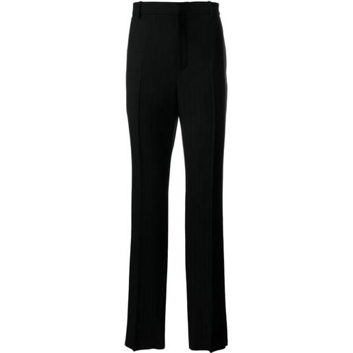 Saint Laurent pantaloni dritti con pieghe - nero