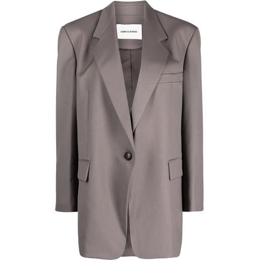 Low Classic giacca monopetto con revers a lancia - grigio