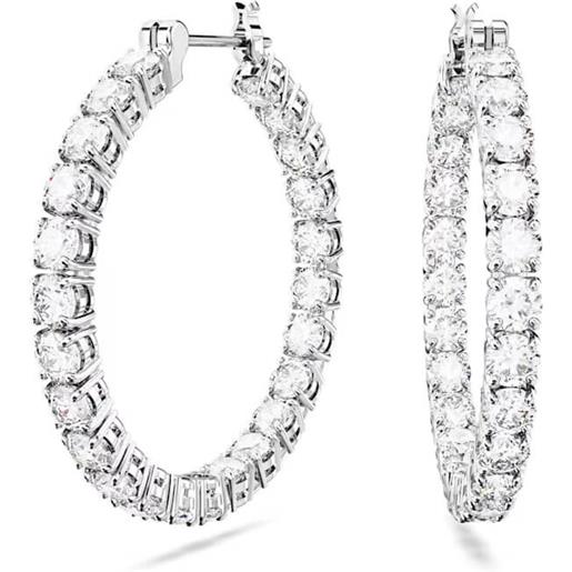 SWAROVSKI orecchini a cerchio matrix bianco