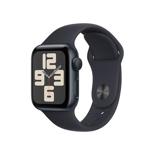 Apple watch se (2ª generazione, 2023) gps 40 mm smartwatch con cassa in alluminio color mezzanotte e cinturino sport mezzanotte - s/m. Fitness tracker, monitoraggio del sonno, rilevamento incidenti