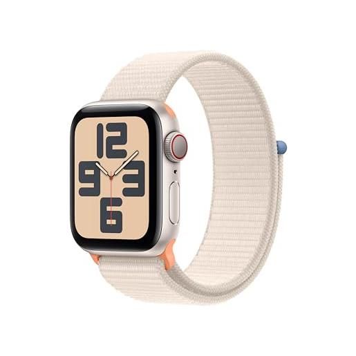 Apple watch se (2ª generazione, 2023) gps + cellular 40mm smartwatch con cassa in alluminio color galassia e sport loop galassia. Fitness tracker, monitoraggio del sonno. 