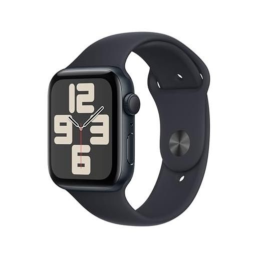Apple watch se (2ª generazione, 2023) gps 44 mm smartwatch con cassa in alluminio color mezzanotte e cinturino sport mezzanotte - s/m. Fitness tracker, monitoraggio del sonno, rilevamento incidenti
